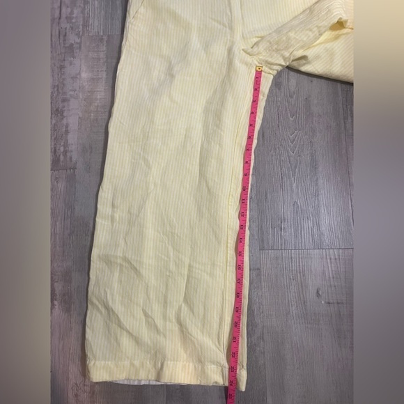 Loft. Size small wide leg linen yellow striped pants - Picture 11 of 15